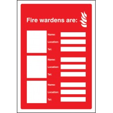 Fire Wardens Are (3 Names - Locations and Numbers)