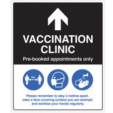 Vaccination Clinic (Arrow Up) Pre-Booked Appointments Only