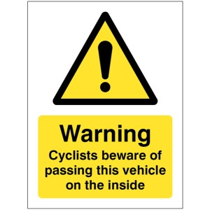 Cyclists Beware of Passing this Vehicle On the Inside