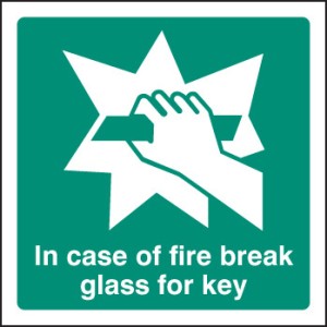 In Event of Fire Break Glass for Key