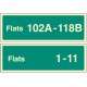 Flats X-Y (Specify when Ordering: eg 1-20) - Stairway Dwelling ID Signs