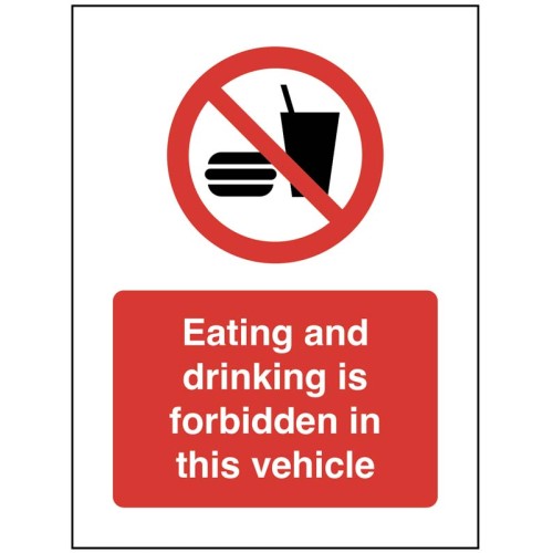 Eating and Drinking is forbidden in this Vehicle