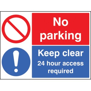 No Parking Keep Clear 24 Hour Access Required