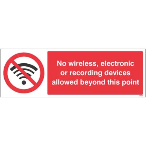 No Wireless Electronic or Recording Devices 