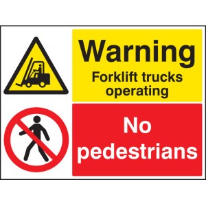 Warning - Forklift Trucks Operating - No Pedestrians