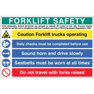 Forklift Safety Multi Message Board