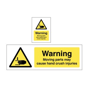 Warning - Moving Parts may cause Hand Crush Injuries