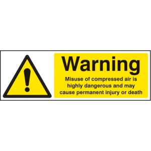 Warning - Misuse of Compressed Air Is Highly Dangerous