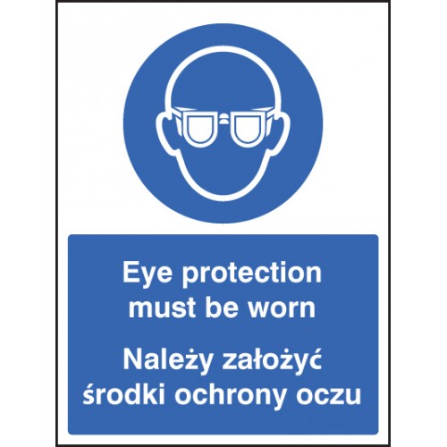 Eye Protection Must be Worn (English / Polish)