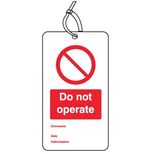 Do Not Operate - Double Sided Safety Tag (Pack of 10)