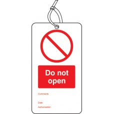 10 x Do Not Open - Double Sided Tags