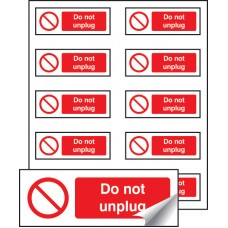 10 x Do Not Unplug Labels - 40 x 18mm