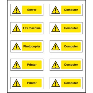 Office Labels (Various Machinery) (Sheet of 10)