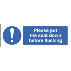 Please put the seat down before flushing