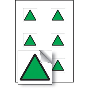 Green Triangle Vibration Labels (Sheet of 6)