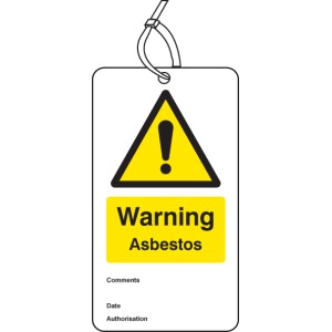 Warning - Asbestos - Double Sided Safety Tag (Pack of 10)