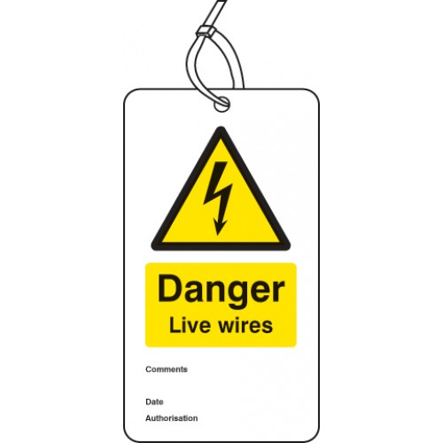 Danger - Live Wires - Double Sided Safety Tag