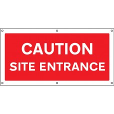 Caution - Site Entrance - Banner with Eyelets