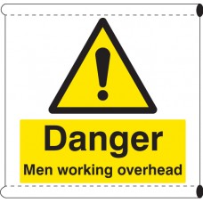 Scaffold Banner - Danger - Men Working Overhead (with Loops)
