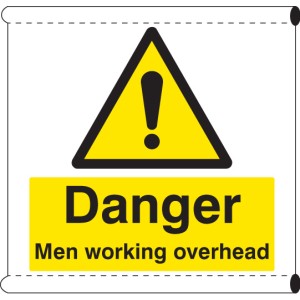 Scaffold Banner - Danger - Men Working Overhead