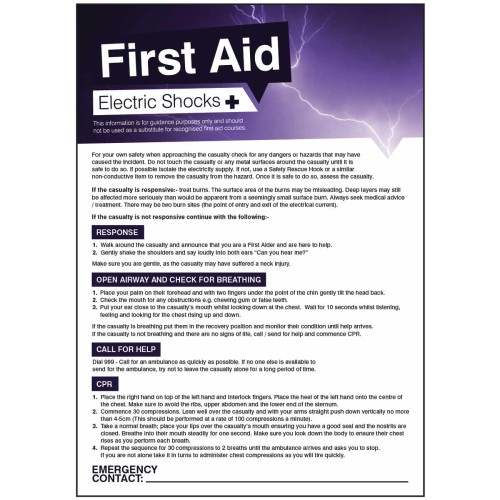 Electric Shocks - First Aid Poster