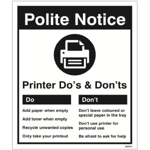 Printer - Do's & Don'ts