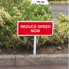 Reduce Speed Now - Verge Sign c/w 800mm Post