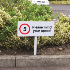 5mph Please Mind Your Speed - Verge Sign c/w 800mm Post