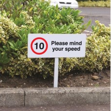 10mph Please Mind Your Speed - Verge Sign c/w 800mm Post
