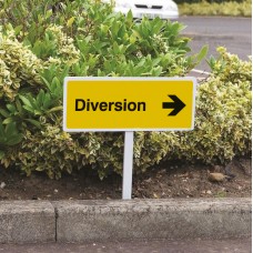 Diversion Right - Verge Sign c/w 800mm Post