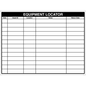 Equipment Locator - Dry Wipe Board