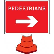 Pedestrians Arrow Right - Cone Sign