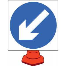 Keep Left - Cone Sign