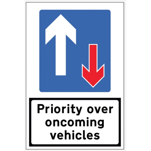 Priority Over Oncoming Traffic - Reflective Fold Up Sign
