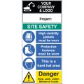 Hi Vis - Footwear - Hard Hat - Stop, Look, Listen - Multi-Message Site Safety Board