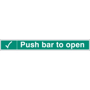 Push Bar to Open - Label