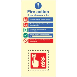 Fire Action & Call Point Set - Operate Alarm - Automatic Call - Leave Building