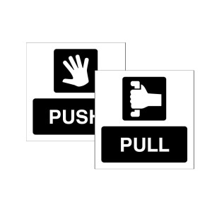 Push / Pull - Double Sided Window Sticker
