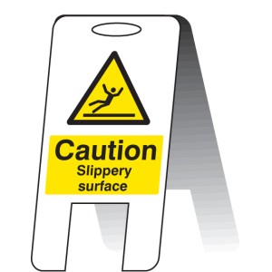 Caution - Slippery Surface - Lightweight Self Standing Sign