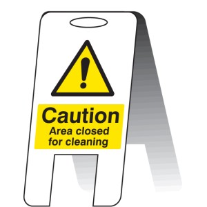 Area Closed for Cleaning - Lightweight Self Standing Sign