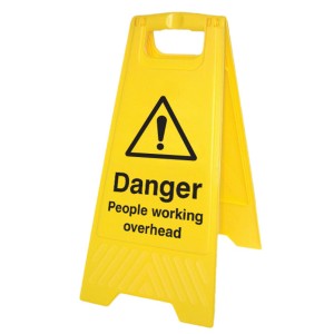 Danger - People Working Overhead - Self Standing Floor Sign