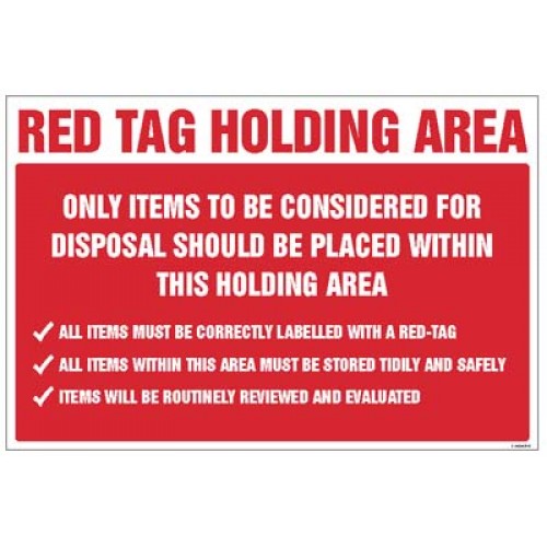 Red Tag Holding Area Items for Disposal