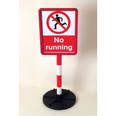 Bespoke Sign with Red and White Post c/w Base