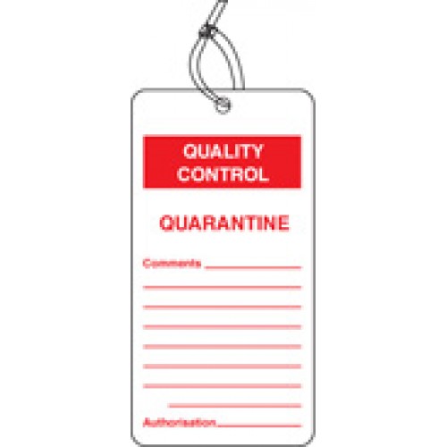 Quality Control Tag - Quarantine (Pack of 10)