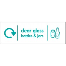 WRAP Recycling Sign - Clear Glass Bottles & Jars