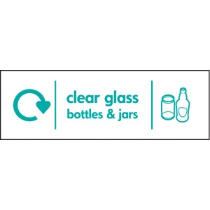 Clear Glass Bottles & Jars - WRAP Recycling Sign