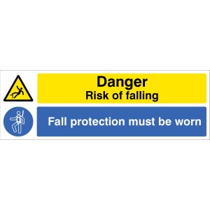 Danger - Risk of Falling - Fall Protection must be Worn
