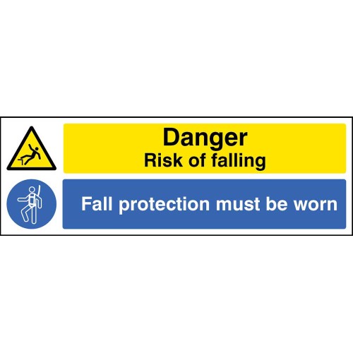 Danger - Risk of Falling - Fall Protection must be Worn