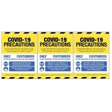COVID 19 Precautions - 0 / 1m / 2m Options - Yellow