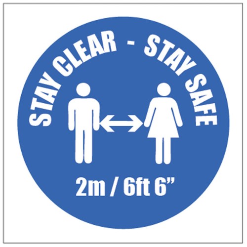 Stay Clear Stay Safe Sticker - 2m